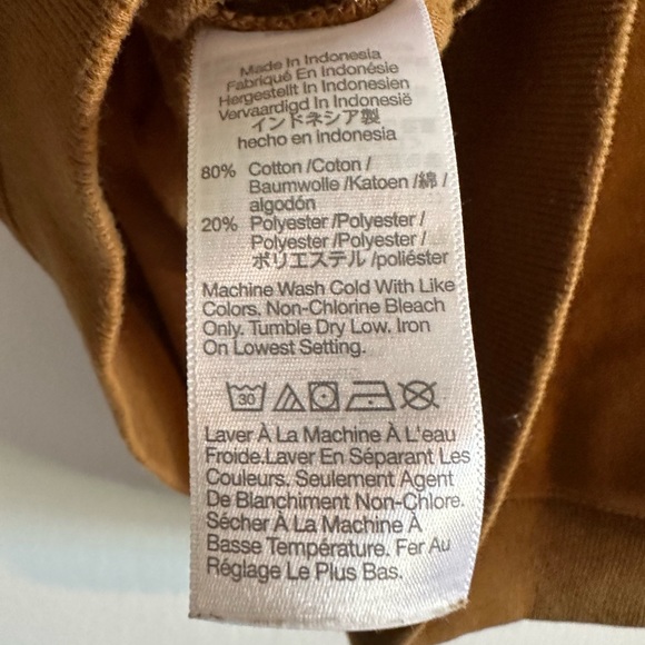 Madewell MWL Brown Orange Velour Half-Zip Sweatshirt Size XXS EUC - Picture 9 of 10